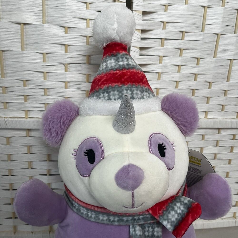 Squishmallows Paislee the Pandacorn 14" Hug Mees Christmas 2021 Holiday Plush - Picture 2 of 11